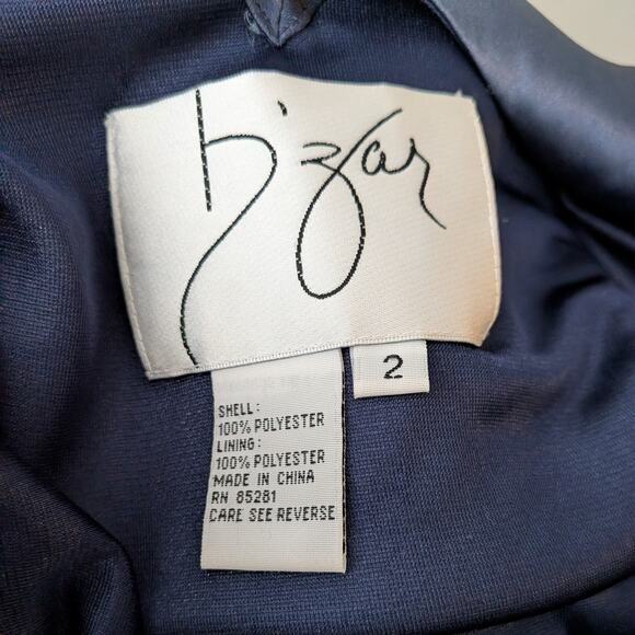 Vintage Prom Dress Maxi Gown 2 Blue Ombre Fairy Grunge 90s Y2K Satin Bead Floral - Picture 8 of 12